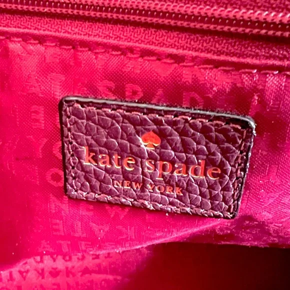 Kate Spade ♠️ Purse Crossbody-Dark Burgundy Color-Excellent Preowned Good Cond - Picture 11 of 14